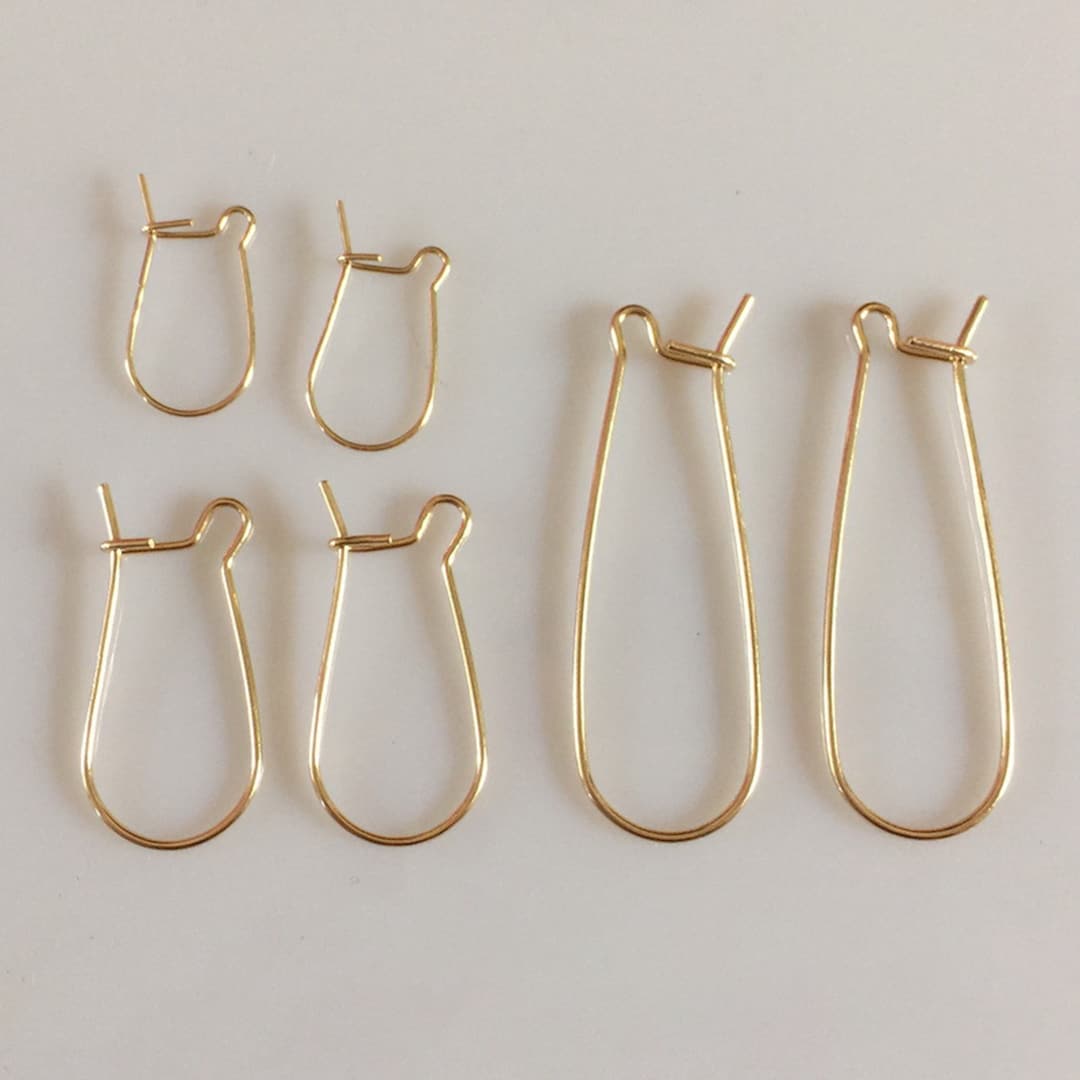 14K Gold Filled Kidney Earrings, Gold Filled Kidney Ear Wires for