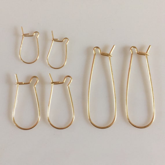Gold Plated Kidney Ear Wire French Hooks - 20mm