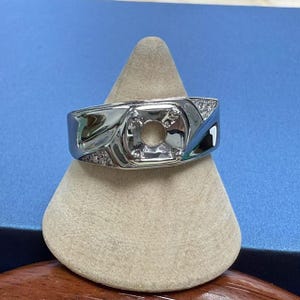 Sterling Silver Round Ring Setting, Round Ring Head, 925 Silver Ring Prong setting w/ Claw, Cathedral Ring, Art Deco Ring Band 5mm 6mm 8mm