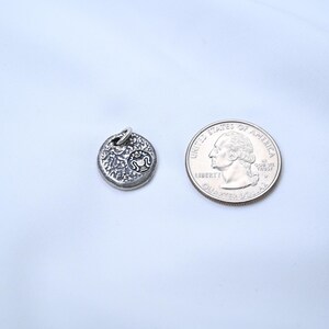 Sterling Silver Lion Charm Pendant, Round Animal Jewelry image 8