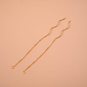 Vågkedja i sterlingsilver med sluten ögla, vågig örontrådsträdare i silver, mattfri öronträdare, örhängeskomponenter