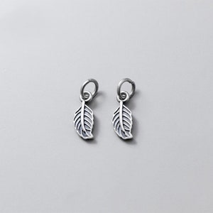 Sterling Silver Leaf Charm Pendant, Nature Bracelet, Plant Necklace, Garden Earring, Forest Jewelry, Tree Charm, Charms In Bulk