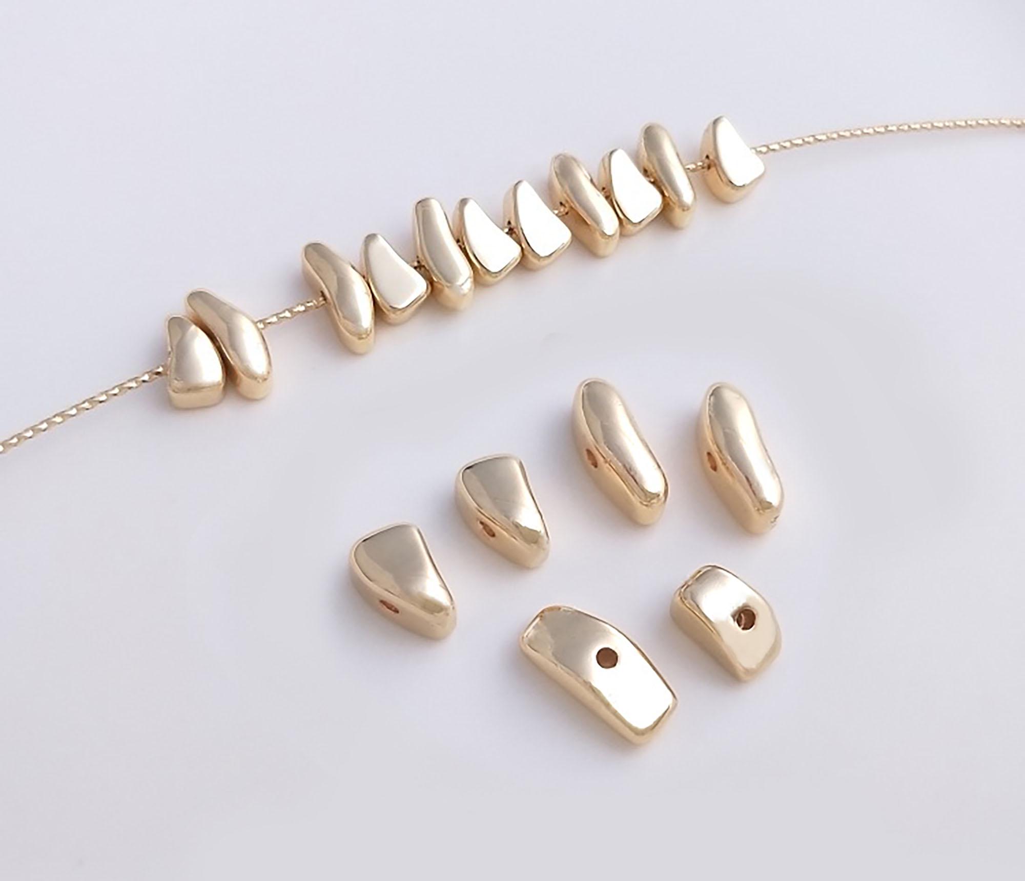 500 Perline Distanziali Rotonde Placcate Oro 14K - 2 Mm, Senza Saldatura, In Ottone - Per Gioielli Fai Da Te - 2