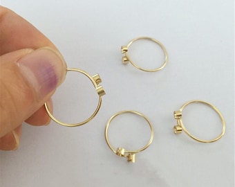 14K Gold Filled Stacking Ring Setting, 3mm/4mm Bezel Cup