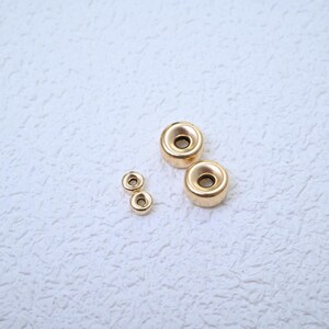 14K Gold Filled Rondelle Spacer Beads, Bracelet Necklace Donut Beads image 2