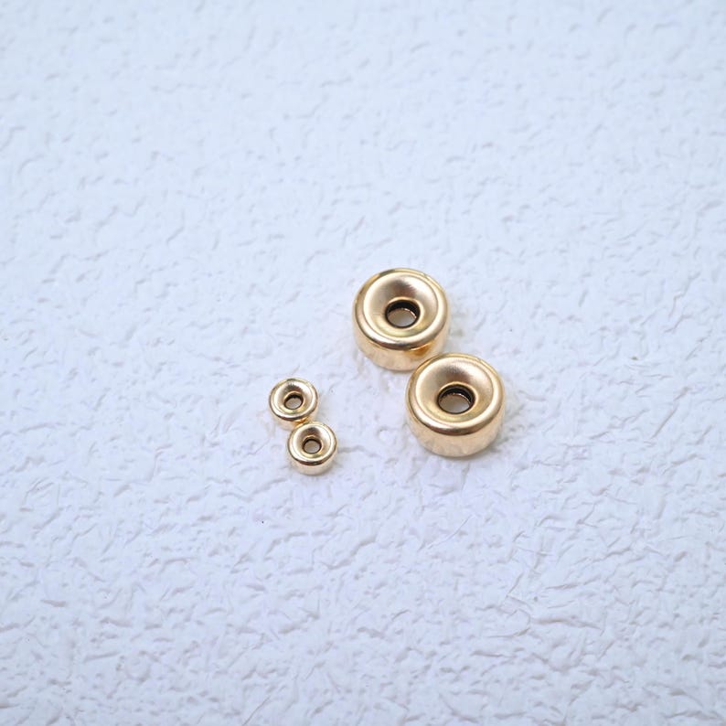 14K Gold Filled Rondelle Spacer Beads, Bracelet Necklace Donut Beads image 2