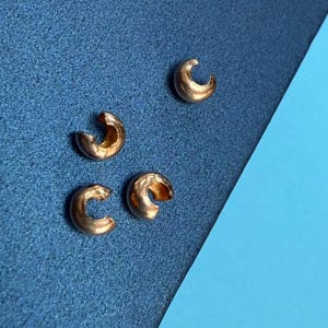 14K Rose Gold Filled Crimp Cover Beads, Rose Gold Filled Crimp Beads For Jewelry Making Supplies, 14k Rose Gold Beads 3mm 4mm