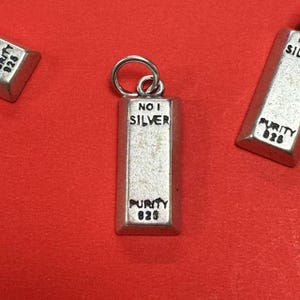 Retro Sterling Silver 3D Bar charm , s925 Silver Geometry Bar Charms, Silver Bar Pendant For Jewelry Making Supplies, Earring Charm DIY