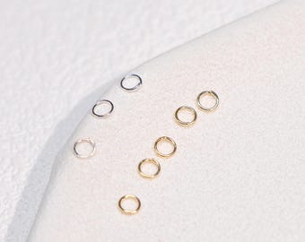 100 st 14K guldpläterade öppna hoppringar, runda länkringar, rund trådkopplingsring för gör-det-själv örhängen, halsband, armband 3 mm
