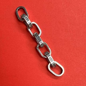 Sterling Silver Cable Extension Chains, 925 Silver Cable Chain Extenders w/ Engraved Eye Pattern, Necklace Extender Chains, Cable Extension