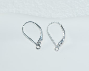 2pairs 925 Sterling Silver Earring Lever Back, Clip-On Earrings, Plain Ear Wire