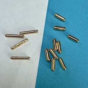 14K Gold Plated Plain Tube Tubes, Gold Tone Noodle Tube Beads, Gold Plated Tube Spacer Beads For Jewelry Making