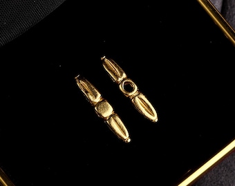 Gold Plated Sterling Silver Double Vajra Dorje Bead, Tibetan Buddhist