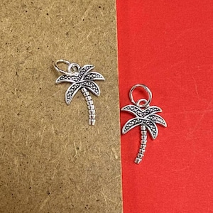 Sterling Silver Palm Tree Charms, Coconut Tree Charm, Tree of Life Charm, Maple Leaf Charm, Nature Charm, Beach Charm, Tree Charm