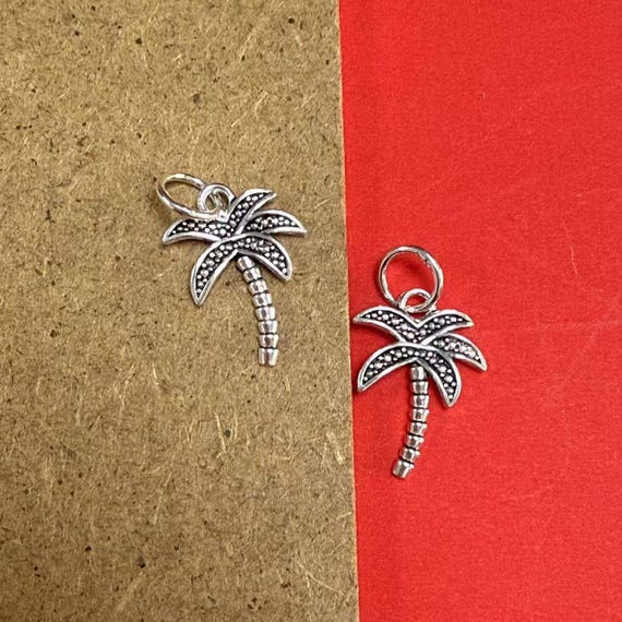 Collana con palma, collana con albero di cocco, collana con ciondolo