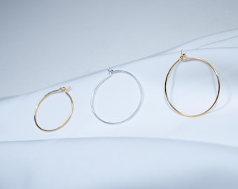 Sterling Silver Beading Hoop Earring, 925 Silver Ear Wire