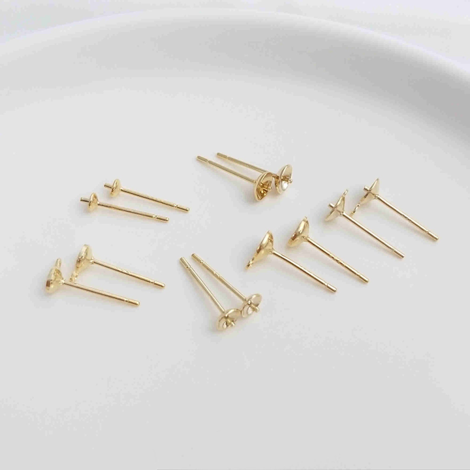 10pairs 14K Gold Plated Stud Earring Posts With Cup Peg for Etsy UK