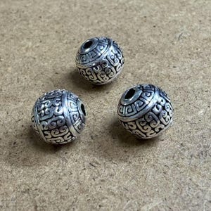 Sterlingzilver ronde Great Wall-kralen, 925 zilveren afstandskralen, ronde afstandskralen, zilveren ronde armbandkralen 8 mm 10 mm 12 mm