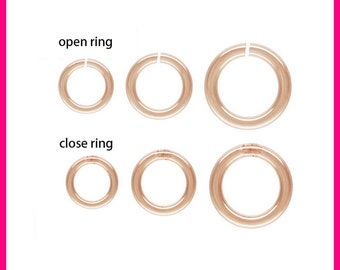 14K Rose Gold Filled Open Jump Rings , Rose Gold Filled Closed Round Ring Jewelry, Round Jump Rings 2.5mm 3mm 3.5mm 4mm 5mm 6mm