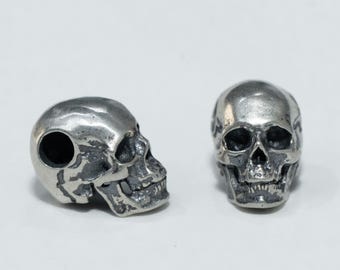 ISP67 - Spacer Spacer Skull Beads Tibetan Silver / Vintage