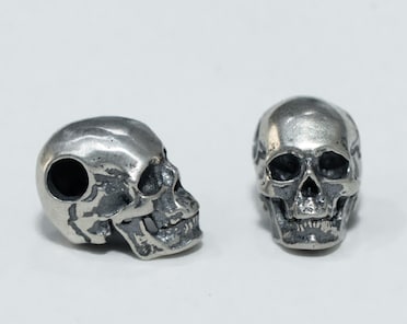S925 Sterling Silver Skull Head Bead, Spacer Beads, Bracelet Bead