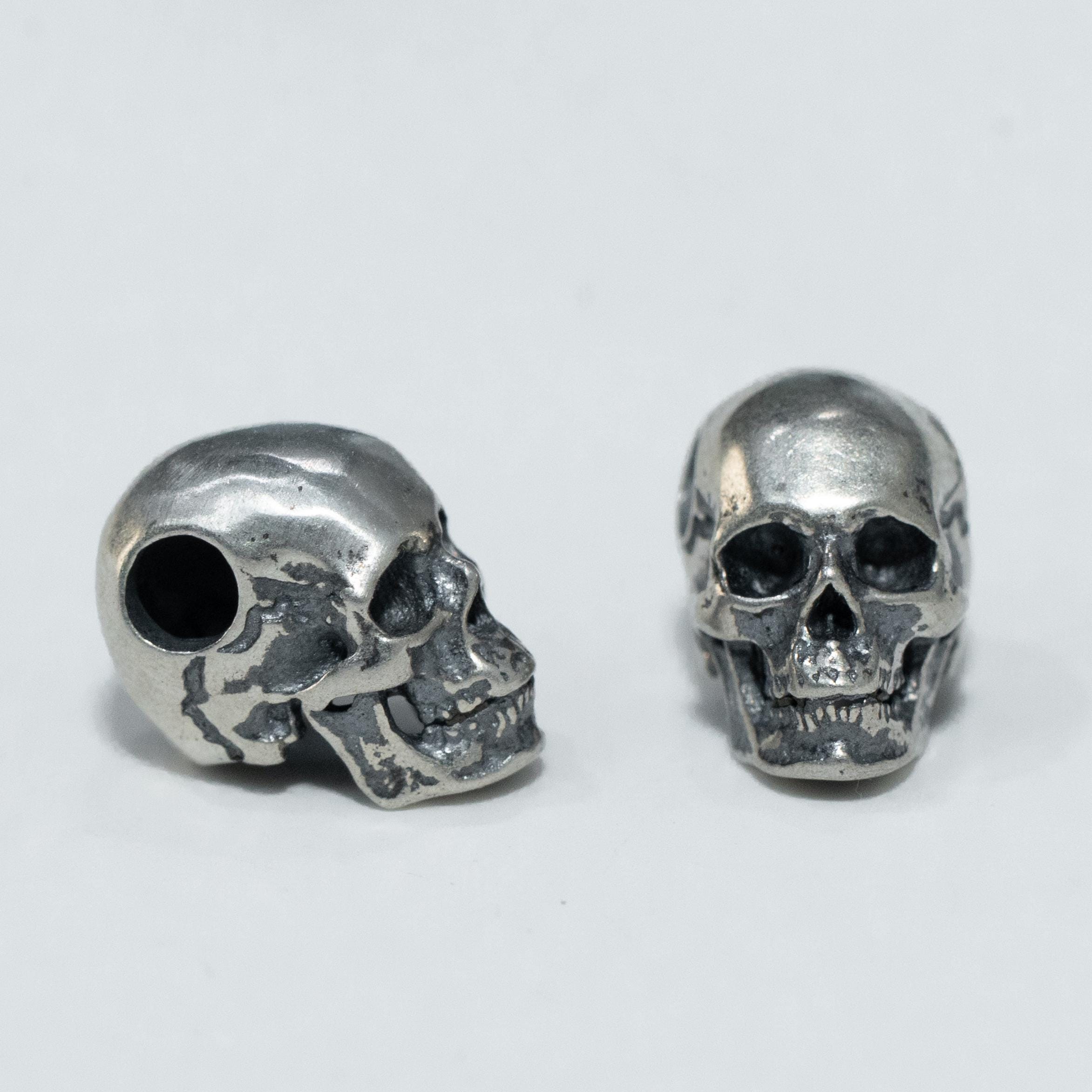S925 Sterling Silver Skull Head Bead, Spacer Beads, Bracelet Bead