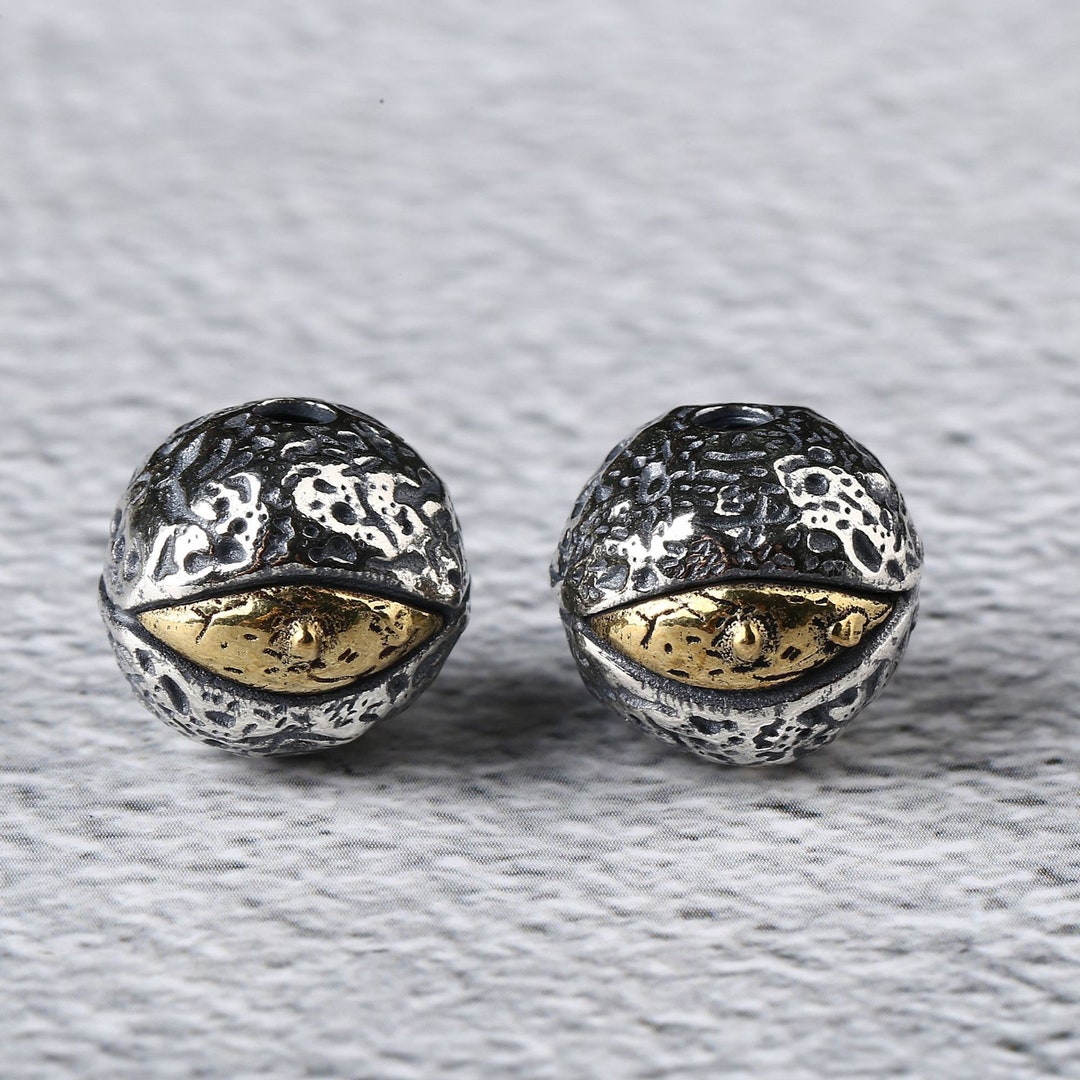 Sterling Silver Eye Round Beads, Ball Beads 925 Silver Evil Eye Beads