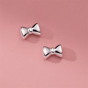 Sterling Silver Bow Tube Beads, Bowknot Bead, Bowtie Bead, Girly Bead, Butterfly Bow Bead, Bracelet Spacer, Bow tie Bead, Dainty Bow Bead