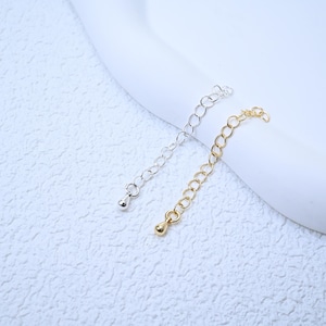 Vergoldete Teardrop-Verlängerungskette, silberfarbene Federverschlüsse mit Verlängerungskette, verstellbares Armband mit Silikonstopperperle