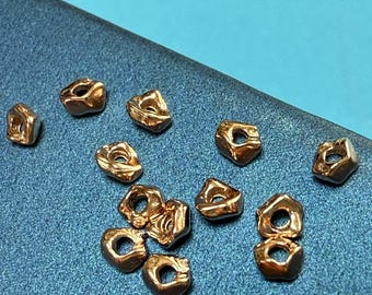 Sterling Silver Handmade Irregular Nugget Beads, s925 Spacer Beads