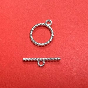 Sterling Silver Geometric Toggle Clasps, S925 Silver Toggle Clasp, Bracelet Clasp, Necklace Clasp, Round Circle Clasp, Square Toggle Set
