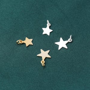 20 dijes de estrella de plata de ley, lámina de estrella brillante de 5 x 4 mm, joyería al por mayor imagen 10