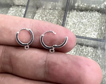 Sterling zilveren ronde oorbel hoepels met lussen, zilveren hoepel oorbel, oor draad hoepel, oorbel component, oorbel sieraden maken leveringen 11mm