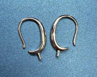 Örhängeskrokar i sterlingsilver, pinnefäste, halvborrad pärla