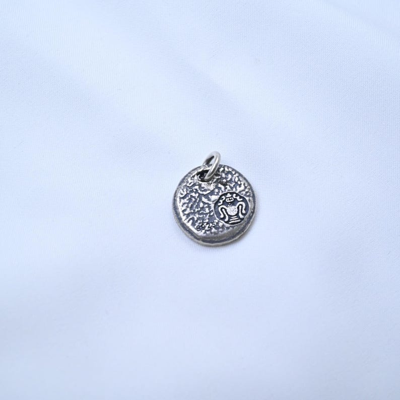 Sterling Silver Lion Charm Pendant, Round Animal Jewelry image 7