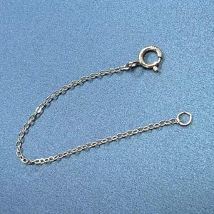 Corrente de extensão de prata esterlina com fecho de mola, extensão de corrente de cabo de prata 925, corrente de extensão curta, extensor de cabo para fabricação de joias