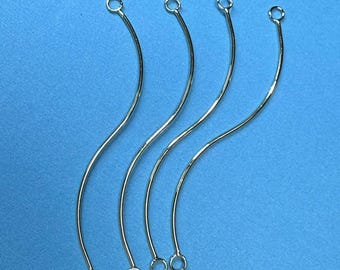 Gold Plated Spiral Connector Charm, Earring Making (5-6cm)