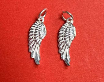 925 sterlingzilveren engelenvleugelbedels, 925 zilveren vleugelbedels, vleugelhangers voor ketting, armband, oorbelbedels, sieraden DIY-benodigdheden