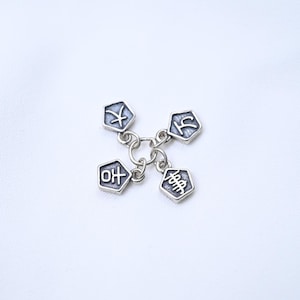 Sterling Silver Lucky Symbol Charm, Pentagon Auspicious Jewelry