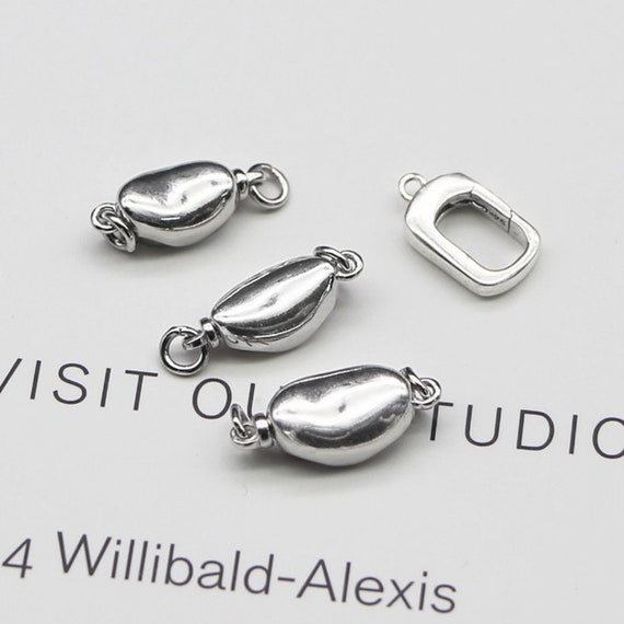 Sterling Silver Ingots Link Connector Clasps S925 Silver Ingots