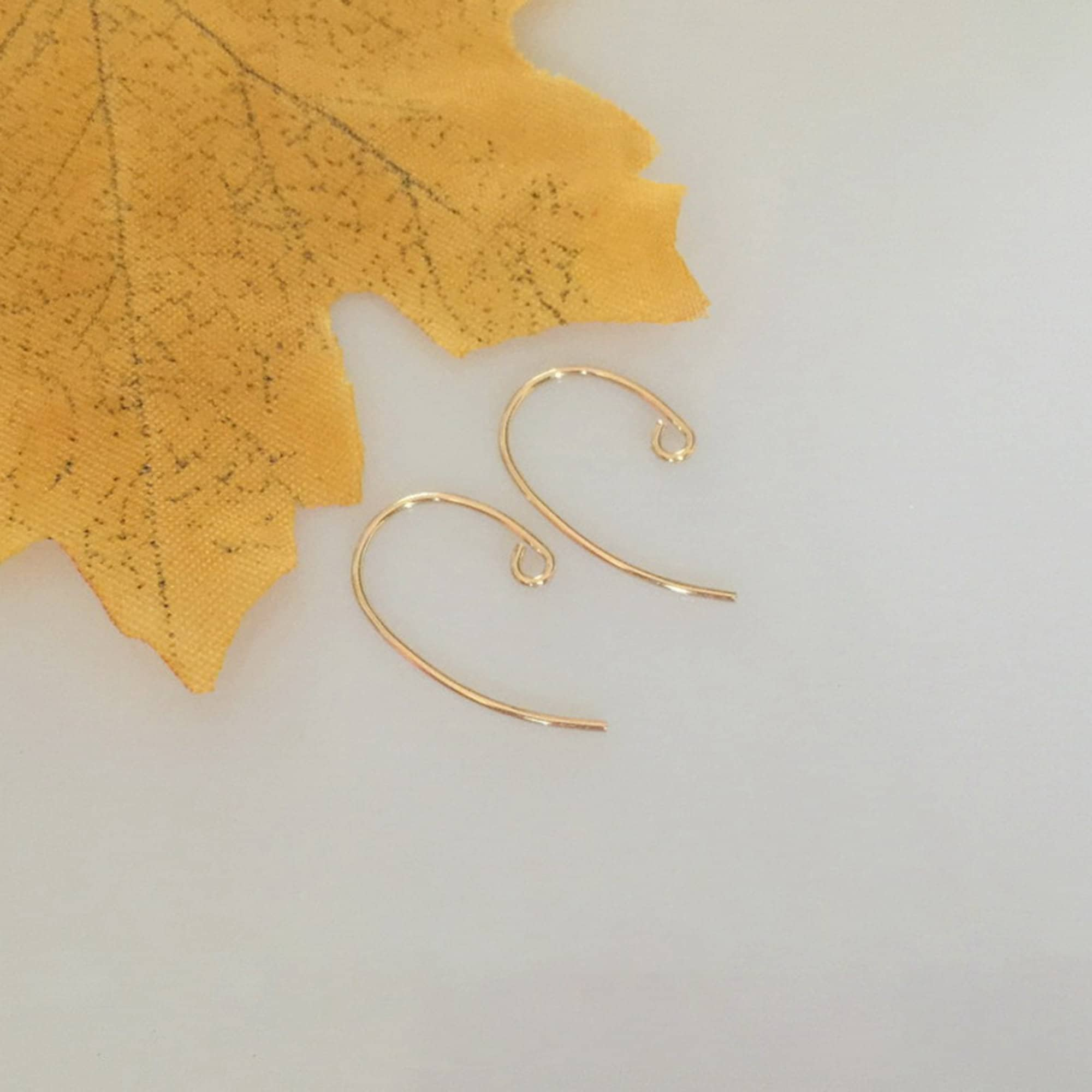 Gold Plating Earring Hooks Wire Hooks Open Loop 18K Real Gold Plated Brass  Jewelry Making Supplies 15.4x12.75x0.72mm RGP3963G 