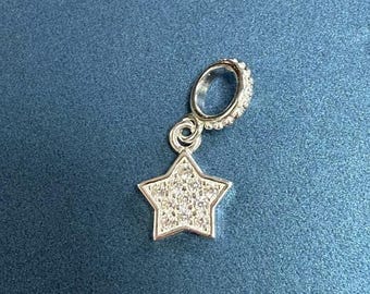Sterling Silver CZ Star Charm Pendant, Celestial Jewelry