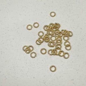 50pcs 14K Gold Plated Closed Round Twist Jump Rings , Gold Tone Open Circle Jump Ring Connector for Bracelet Necklace 6mm 8mm