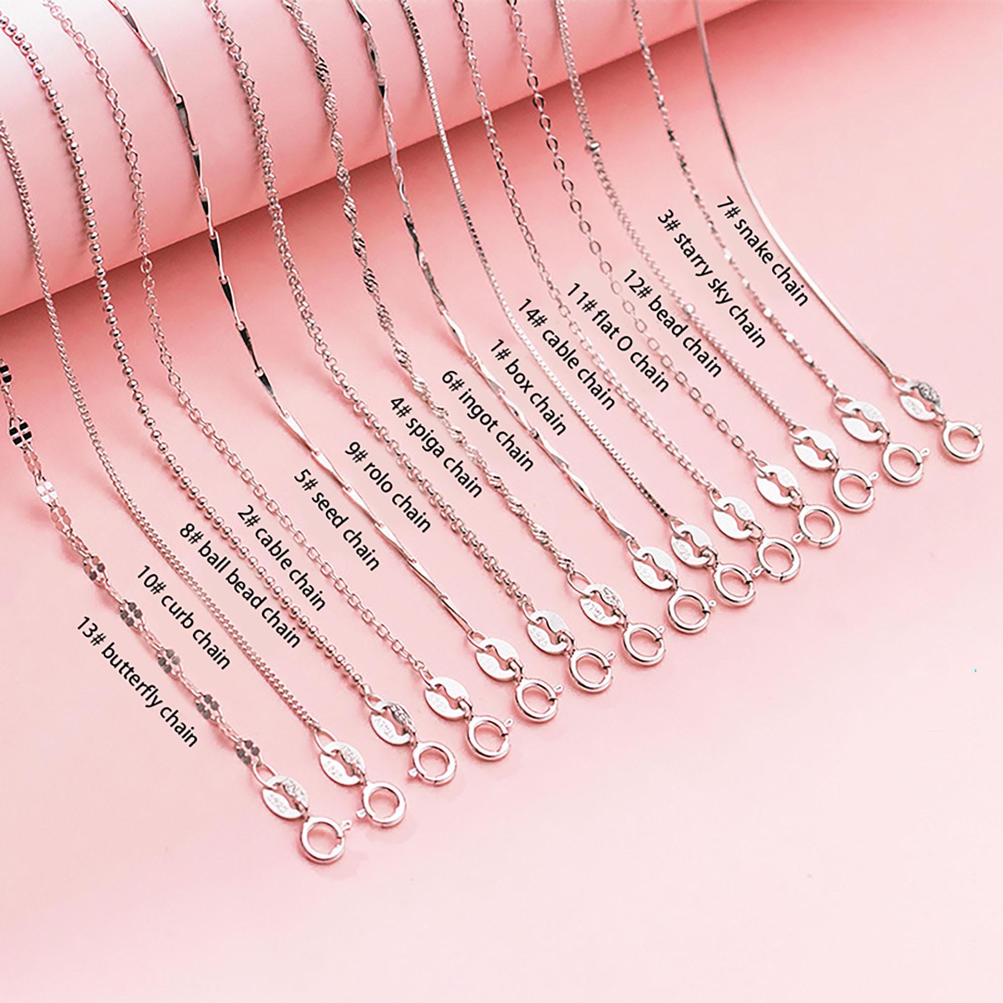 Sterling Silver Box Chain, O Chain, Twist Linked Chain, Necklace