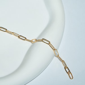 1/1.5/2.2 mm 14K ゴールドメッキチェーン、ペーパークリップチェーン