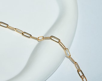 1/1.5/2.2 mm 14K ゴールドメッキチェーン、ペーパークリップチェーン