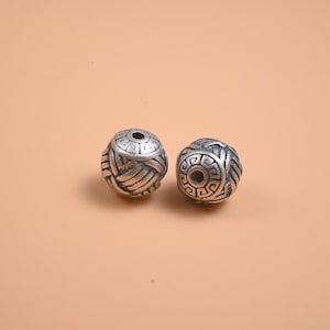 Perline in argento sterling con motivo intrecciato, stile tribale, 8 mm 10 mm