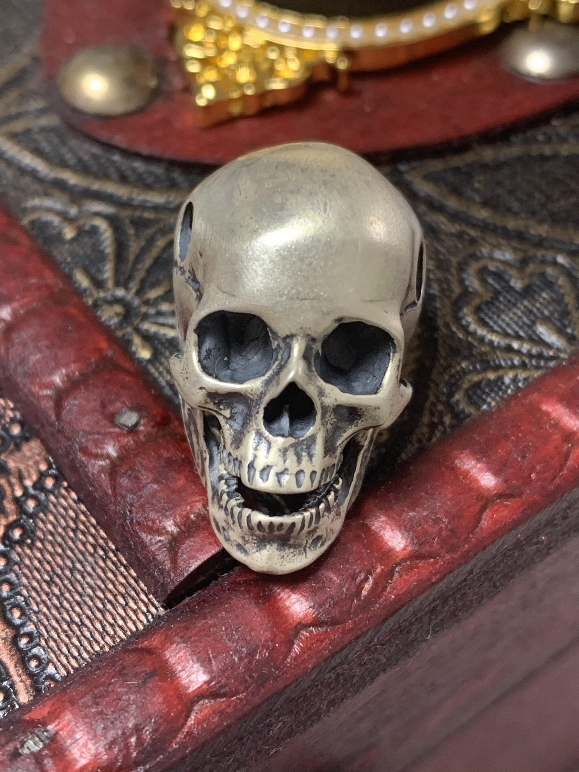 Skull Bead 50 PCS Tibet Silver Skull Spacer Beads - 4mm