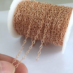 1 Meter 14K Rose Gold Filled Figaro Kette, Roségold Filled Massenketten, unfertige Ketten, Massenhalskette für DIY Schmuckherstellung 2.2 mm