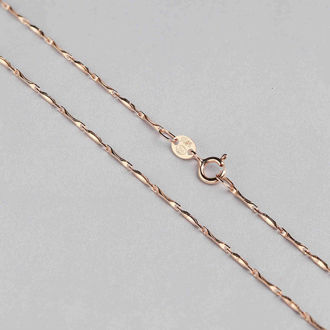 Sterling Silver Ingot Bar Chain 925 Silver Necklace Chain Etsy UK